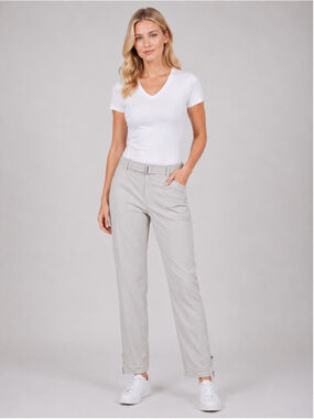 Athleta Trekkie North Jogger Pants Birch Gray Belted Trail Hiking Utility Sz 10